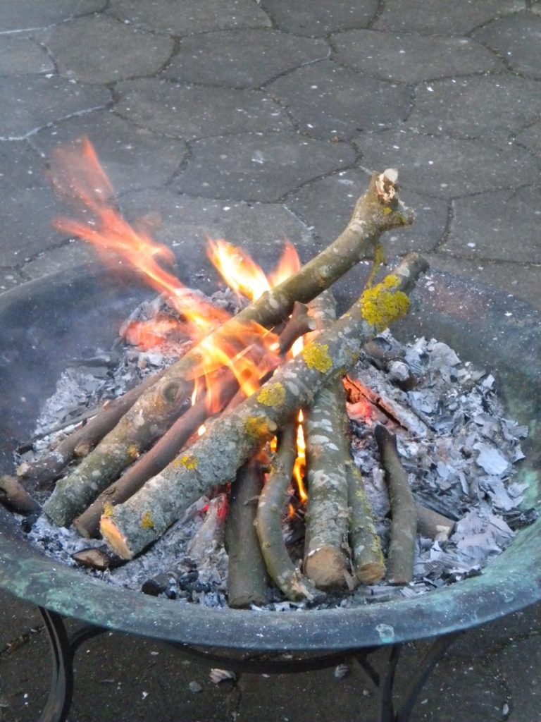 Bonfire in private garden