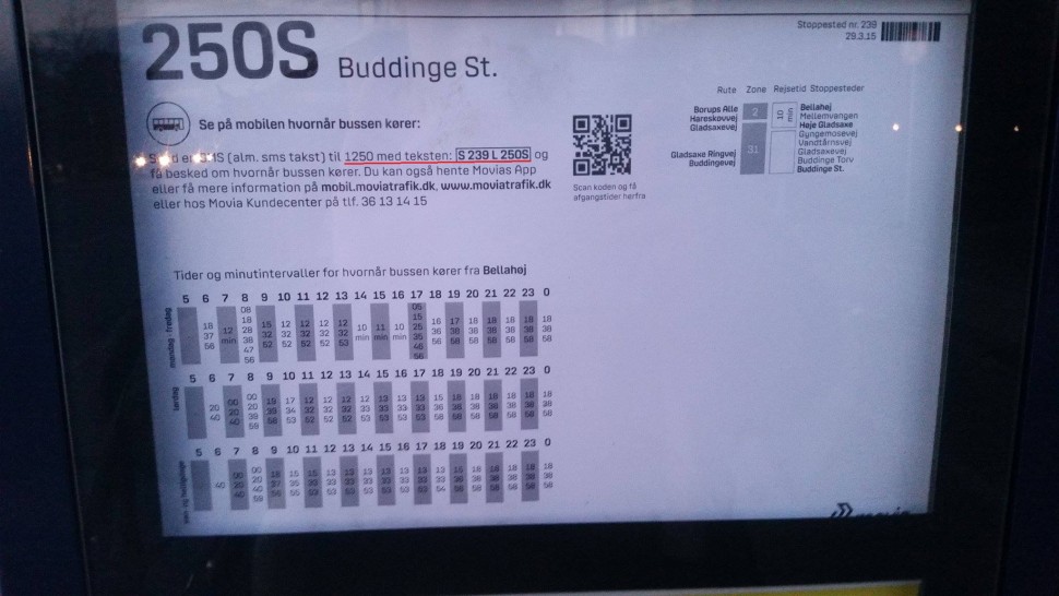 An Avarge bus schedule with high lights under where to send the text.
